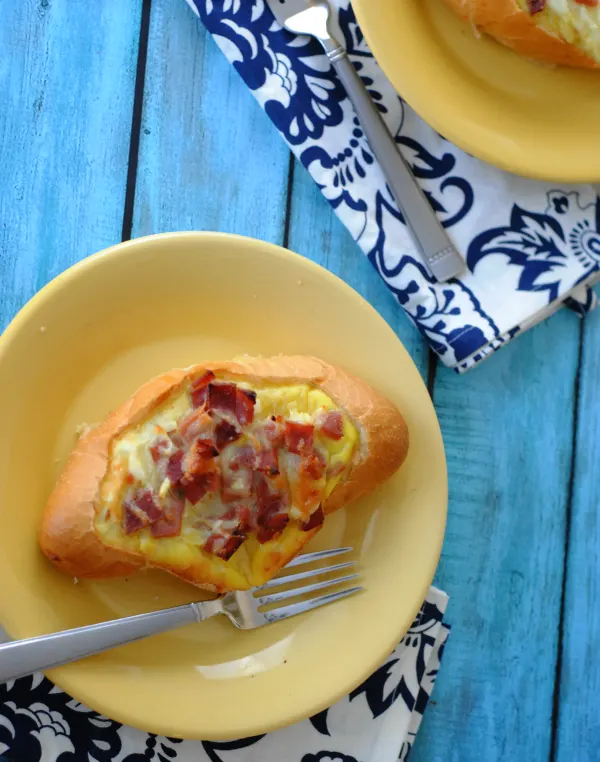 Ham Egg and Cheese Breakfast Boats Recipe