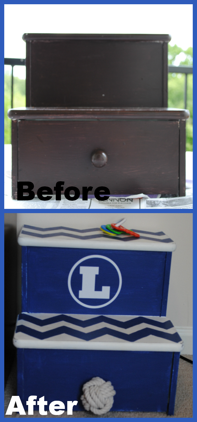 boy's step stool makeover