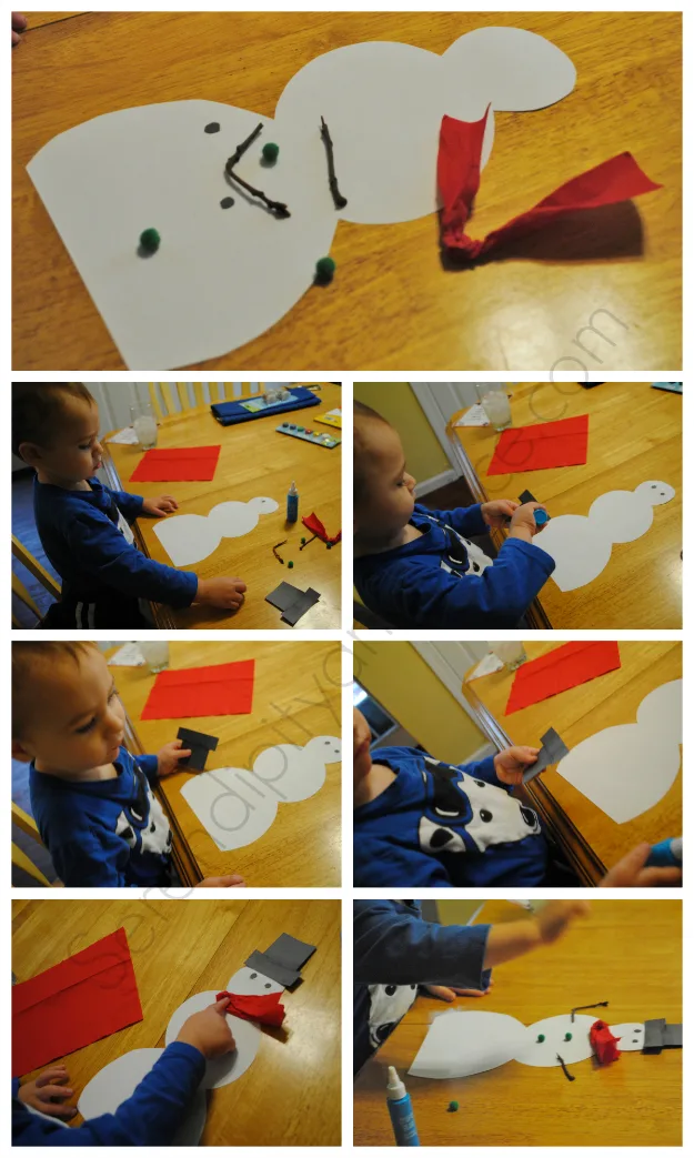 holiday toddler craft snowman