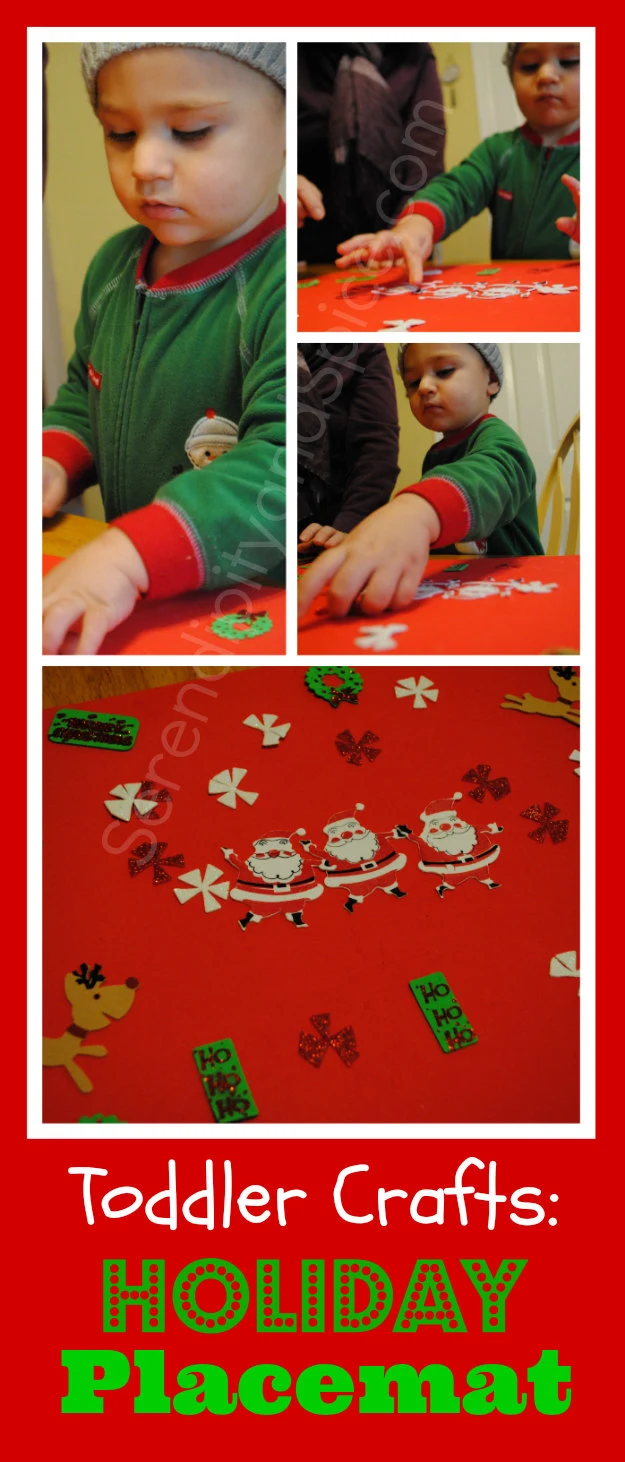 Holiday Toddler Crafts- Christmas Placemat