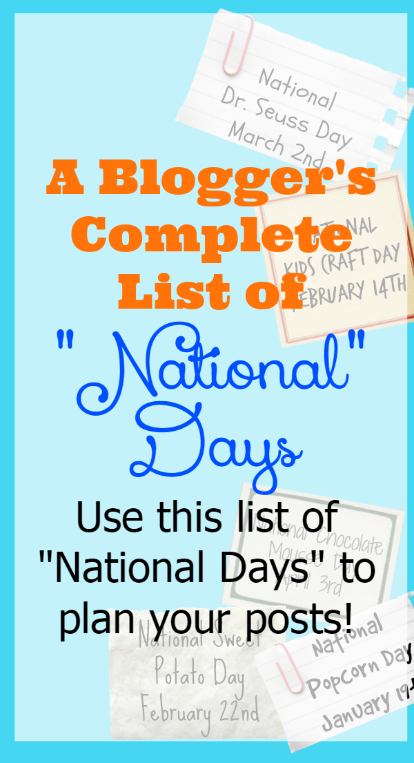 A Blogger's Guide to National Days