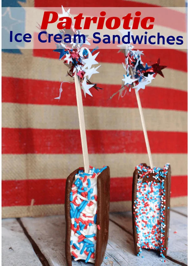 Easy Patriotic Ice Cream Sandwiches