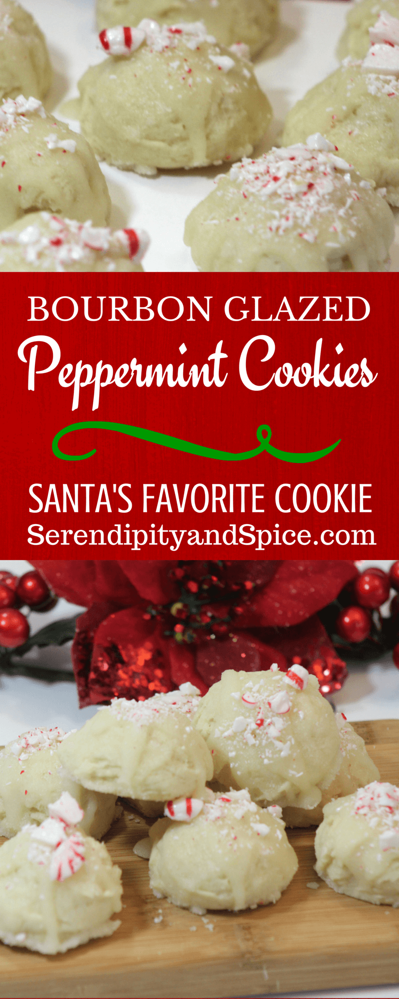 Bourbon Glazed Peppermint Cookies - PIN THIS ONE