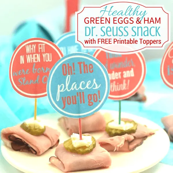 Dr. Seuss Healthy Snack Recipe with free printables