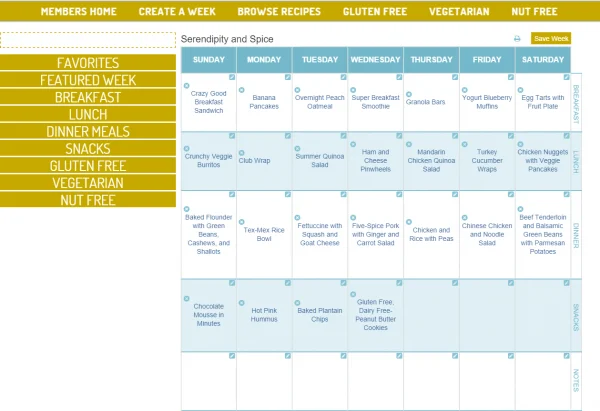 easy meal planning calendar