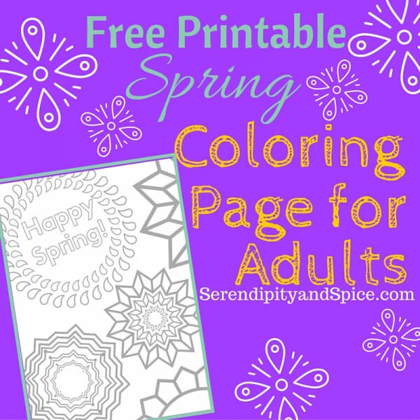 Spring Adult Coloring Page Free Printable
