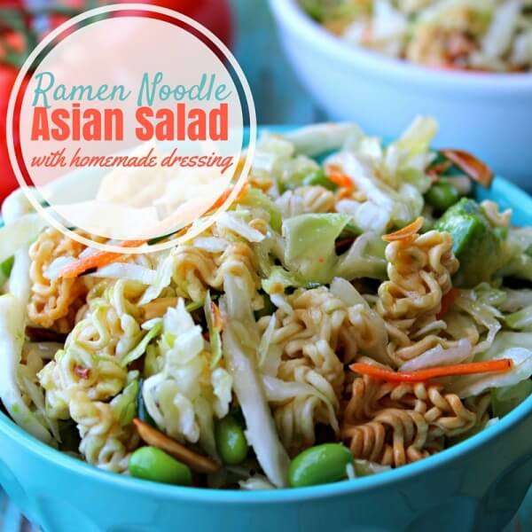 Ramen Noodle Asian Salad with homemade dressing