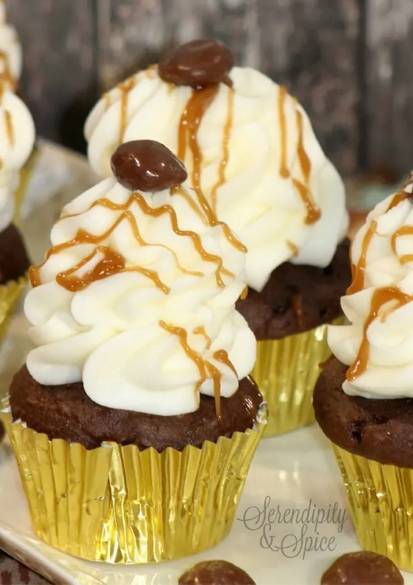 Candied Caramel Chocolate Cupcakes Recipe