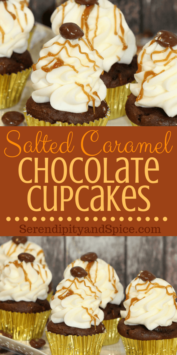 Salted Candied Caramel Chocolate Cupcakes