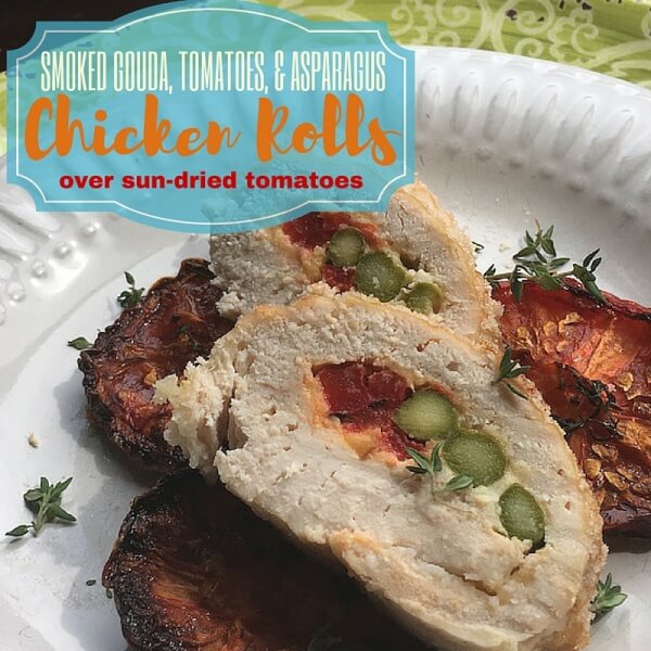 Stuffed Chicken Rolls over sun dried tomatoes recipe