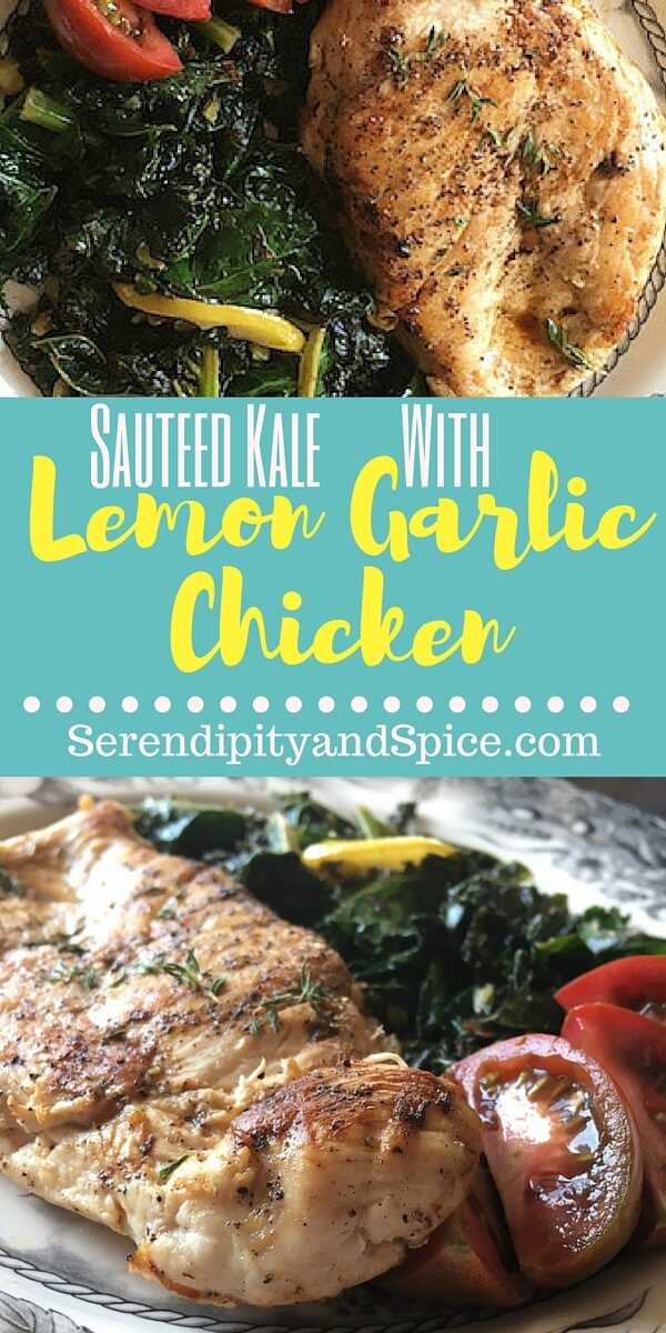 Sauteed Kale with Lemon Garlic Chicken