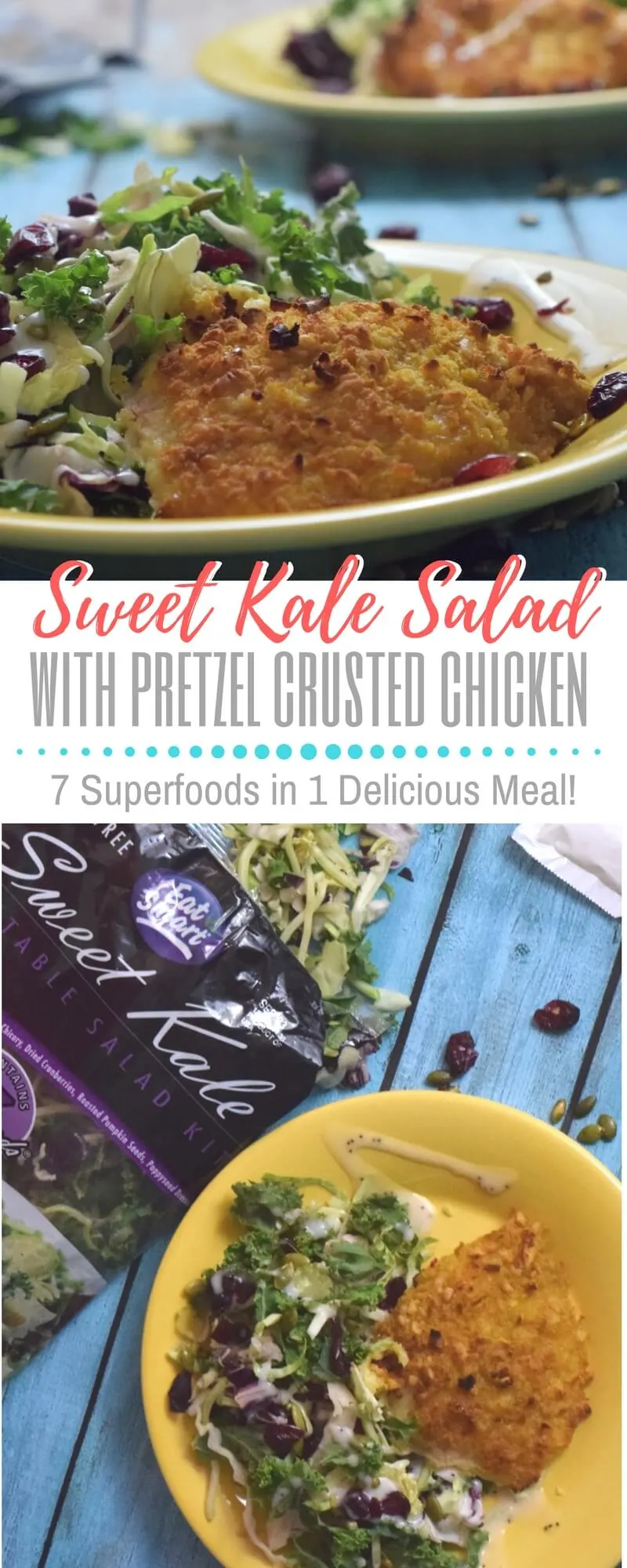 Sweet Kale Salad with Pretzel Crusted Chicken Recipe 1 Sweet Kale Salad with Pretzel Crusted Chicken Recipe Sweet Kale Salad with Pretzel Crusted Chicken