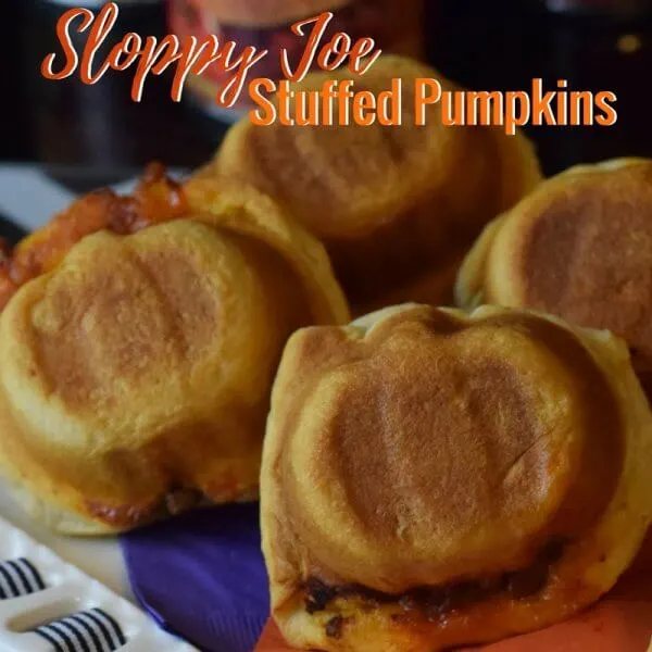 These sloppy joe stuffed pumpkins are so much fun to make with the kids. They make a simple dinner that's ready in no time!