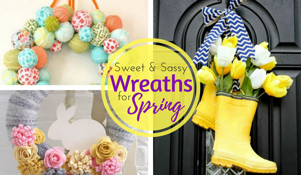 Check out these adorable spring wreaths that will brighten your door! Perfect for Easter decorating.