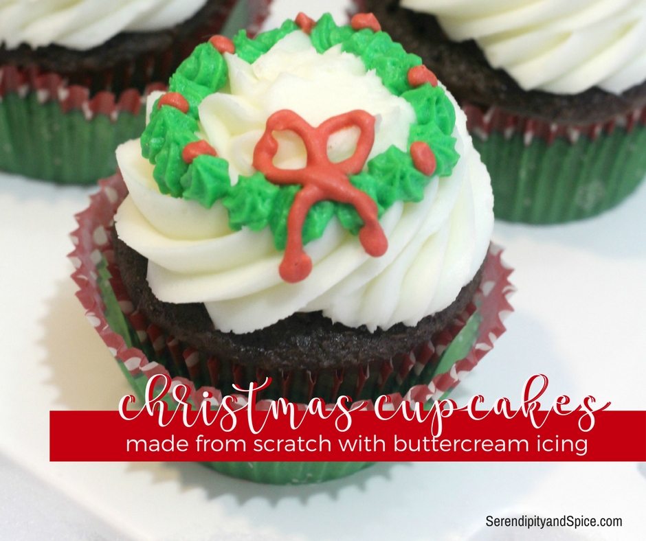 wreath cupcakes Holly Wreath Christmas Cupcakes Recipe These Holly Wreath Christmas Cupcakes are the perfect dessert for your holiday meals!  Make these in the kitchen with the kids!