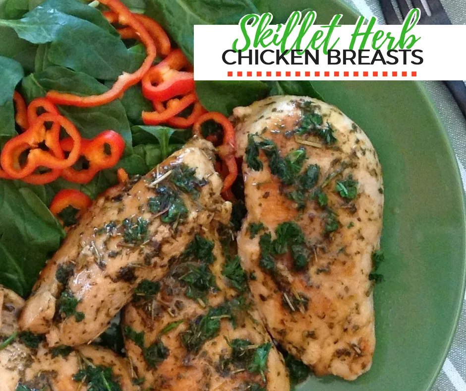 Skillet Herb Skillet Herb Chicken Breast Recipe This skillet herb chicken breast recipe is a family-friendly dinner that's ready fast!  Make this skillet herb chicken breast recipe and the whole family will be asking for more!  Packed full of flavor and ready in less than 30 minutes!
