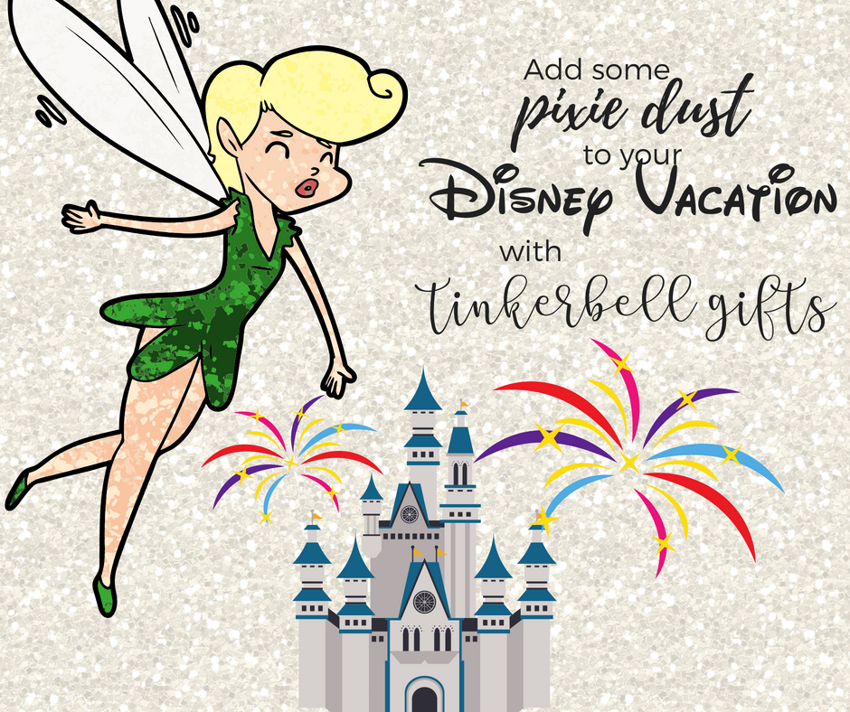 tinkerbell gifts Tinkerbell Gifts for Your Disney Vacation Tinkerbell gifts for your next Disney vacation are a fun way to sprinkle a little extra magic and cut down on the "I wants" from your kids.  This is a list of my favorite Tinkerbell gifts for your Disney vacation!