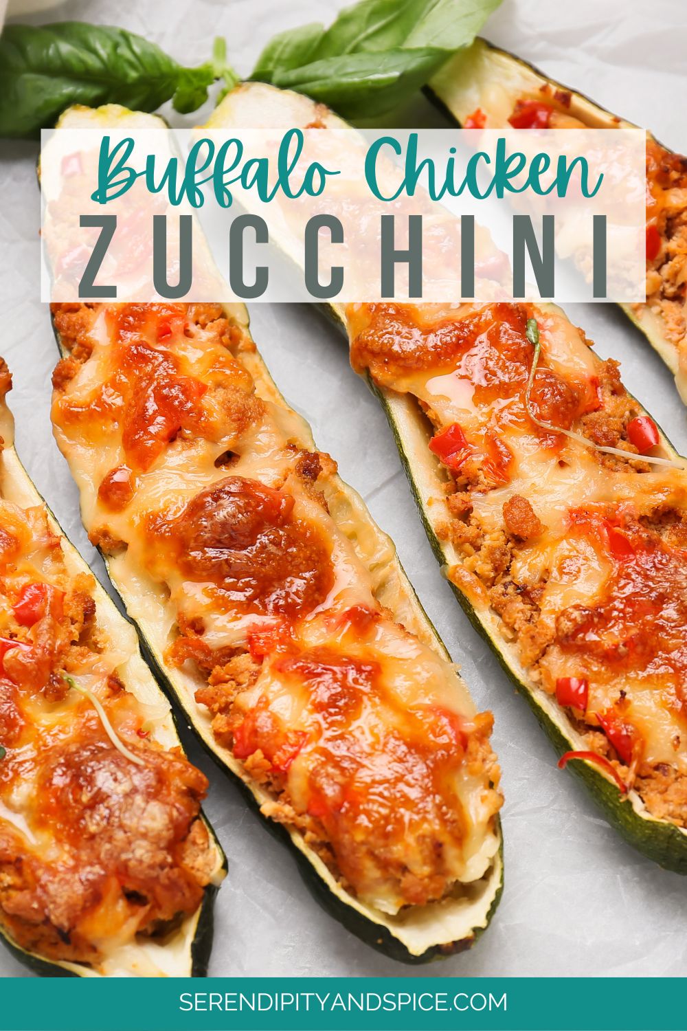 Buffalo Chicken Zucchini Boats Recipe Serendipity And Spice