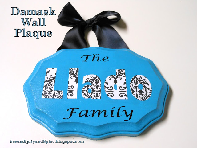 Damask Personalized Wall Plaque