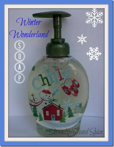 DIY Winter Wonderland Soap Dispenser
