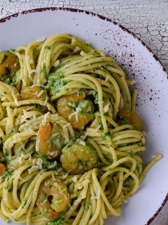 Creamy Pesto Shrimp Pasta