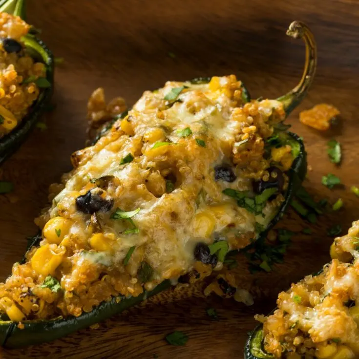 Vegetarian Stuffed Roasted Poblano Pepper Recipe