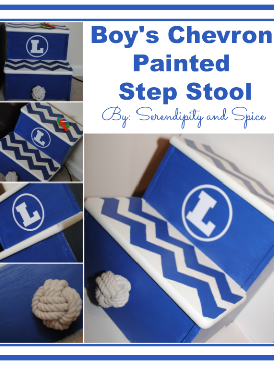 Boy's Chevron Painted Step Stool