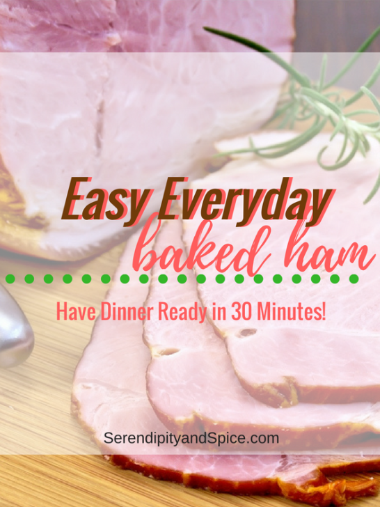 Easy Baked Ham Recipe- perfect for a quick dinner on a busy night.