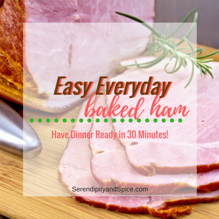 Easy Baked Ham Recipe- perfect for a quick dinner on a busy night.