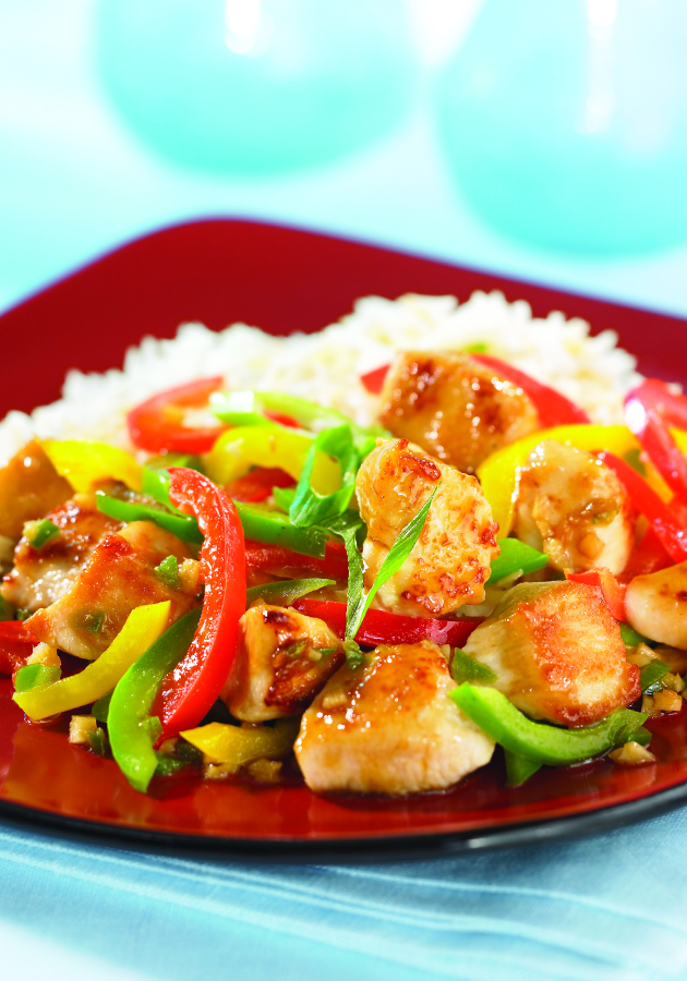 Chicken Stir Fry with Sweet and Hot Peppers