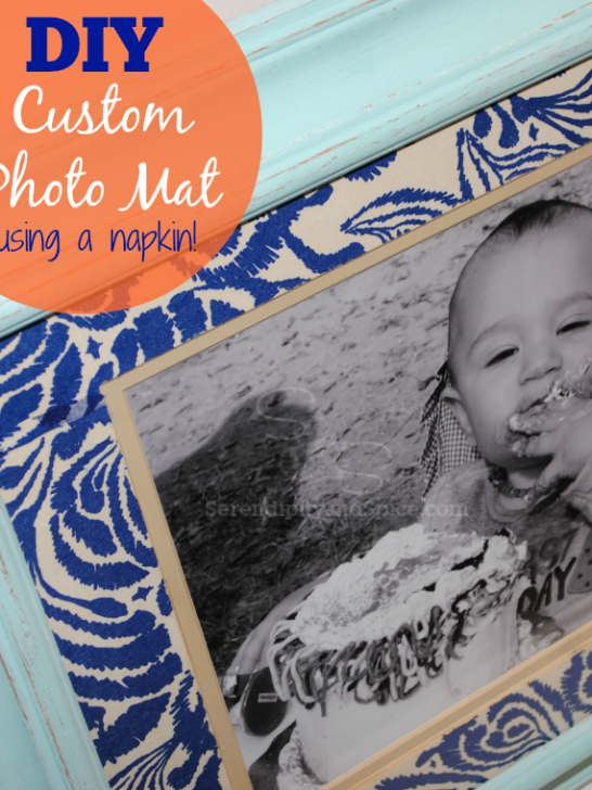 how to make your own custom photo mat using a napkin