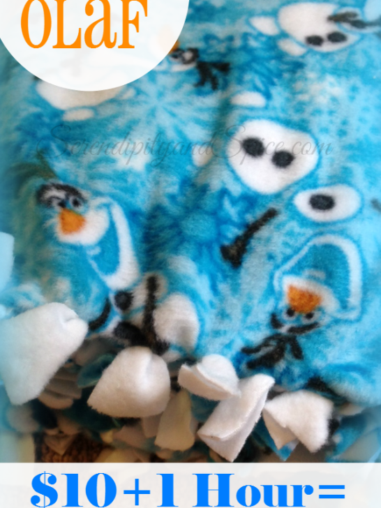 Frozen’s Olaf DIY No Sew Blanket for $10