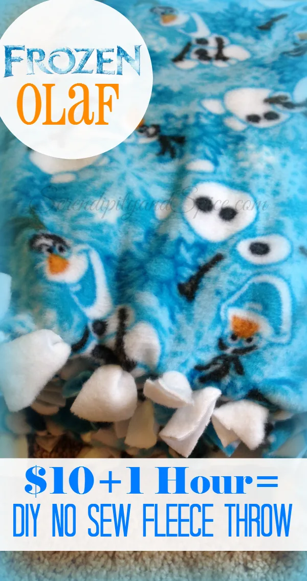 Frozen Olaf DIY No Sew Fleece Blanket $10