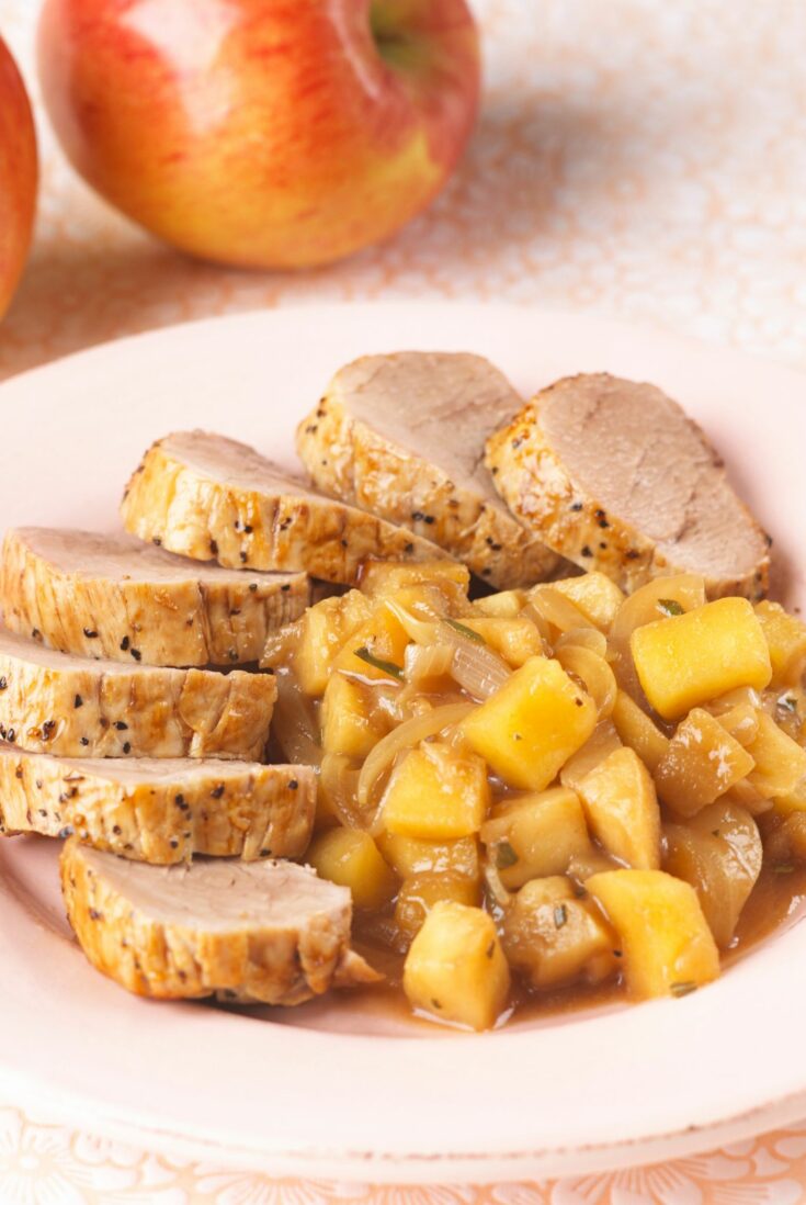 apple pork tenderloin 2 30 Minute Apple Pork Tenderloin Discover a symphony of flavors with our Quick Baked Apple Pork Tenderloin Recipe. Succulent pork tenderloin baked to perfection with sweet, caramelized apples, infused with aromatic herbs. A delightful balance of savory and sweet, ready to grace your table in just a few easy steps.
