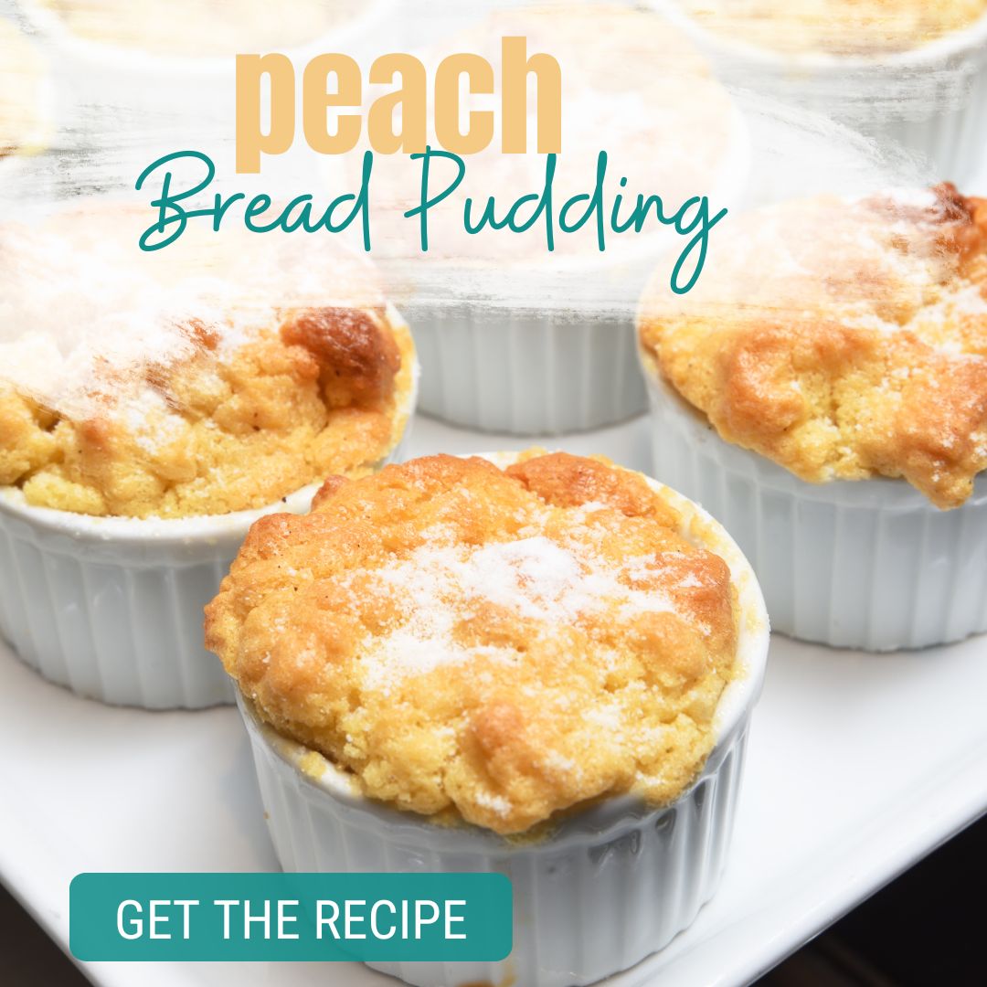 Peach Bread Pudding Recipe with Croissants
