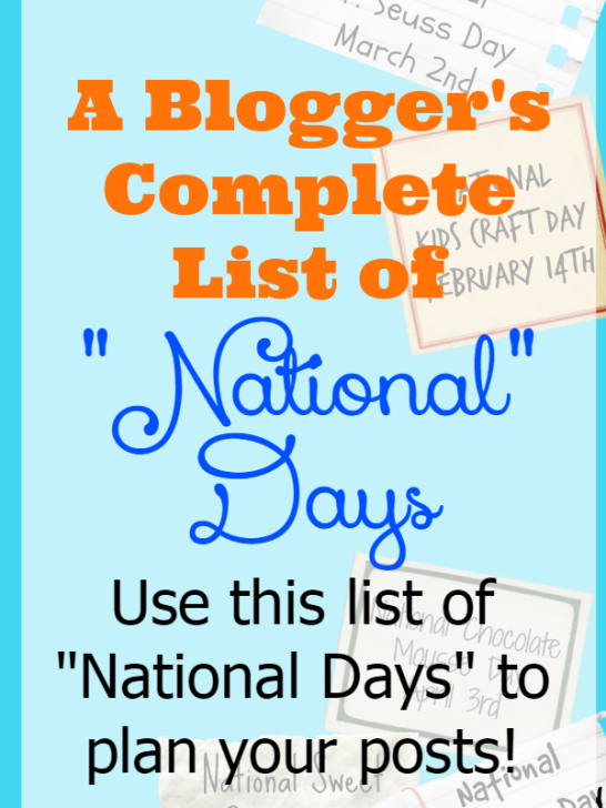 A Blogger's List to National Days