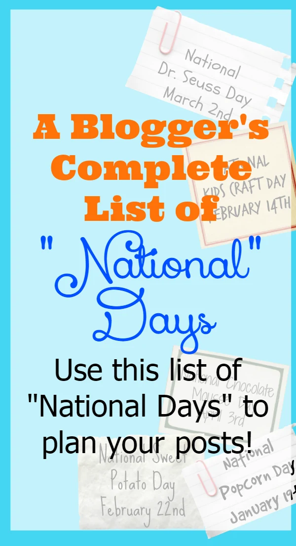 A Blogger's List to National Days