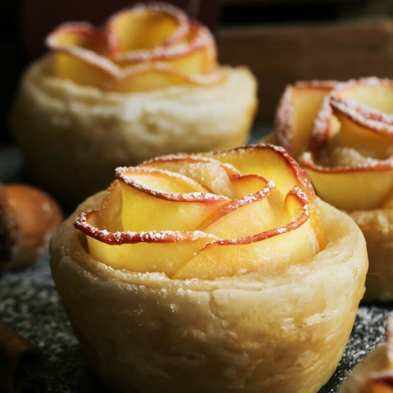 Baked Apple Roses Puff Pastry Recipe - Serendipity And Spice