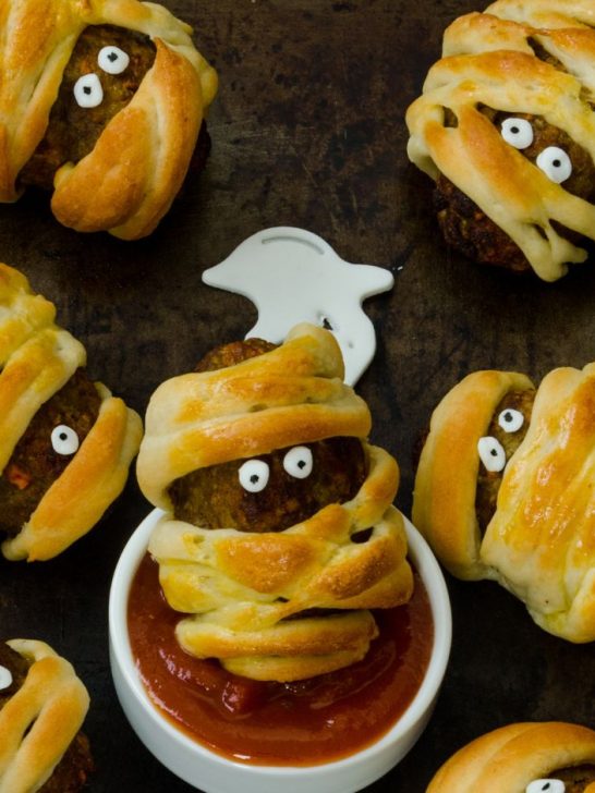 Spooky Mummy Meatloaf Balls Recipe- Halloween Snack for Kids