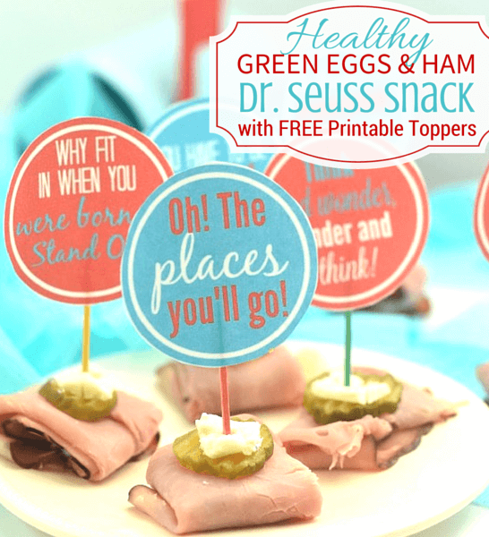 Dr. Seuss Healthy Snack Recipe with free printables
