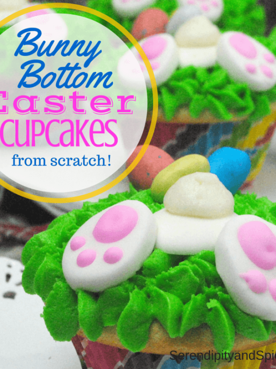 Bunny Bottom Easter Cupcakes from Scratch
