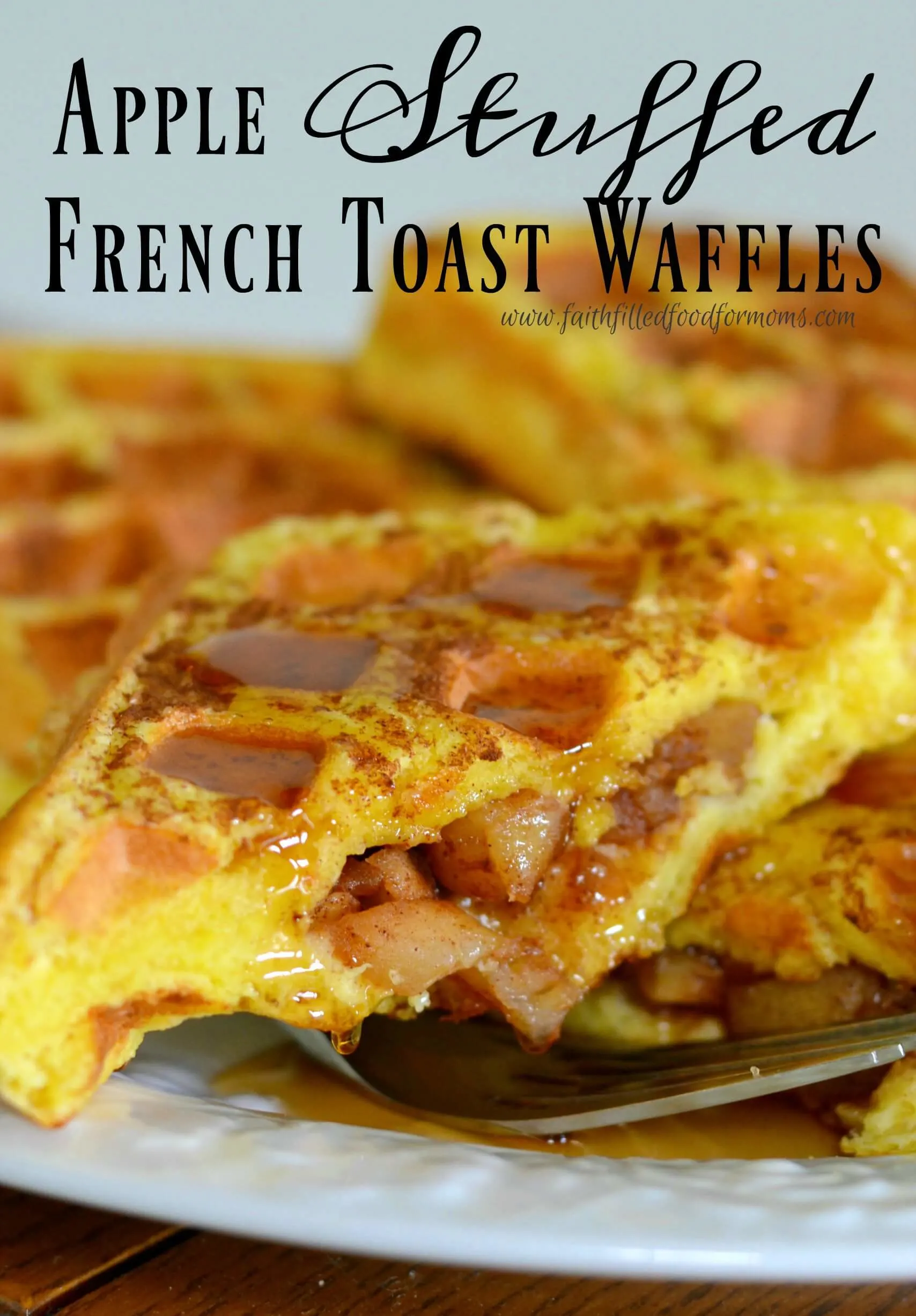 Apple Stuffed French Toast Waffles.