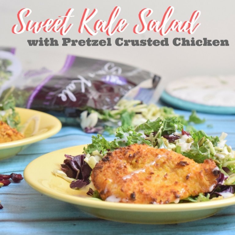 Sweet Kale Salad With Pretzel Crusted Chicken Recipe Serendipity And