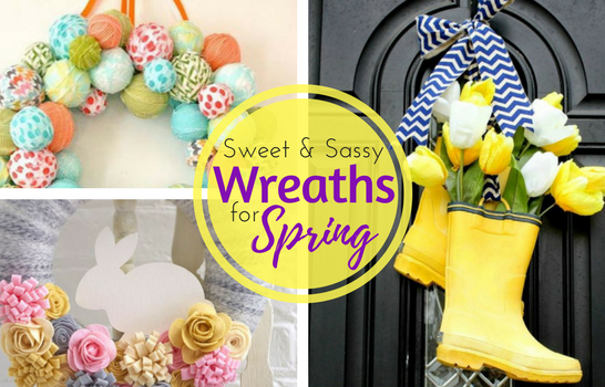 Check out these adorable spring wreaths that will brighten your door! Perfect for Easter decorating.