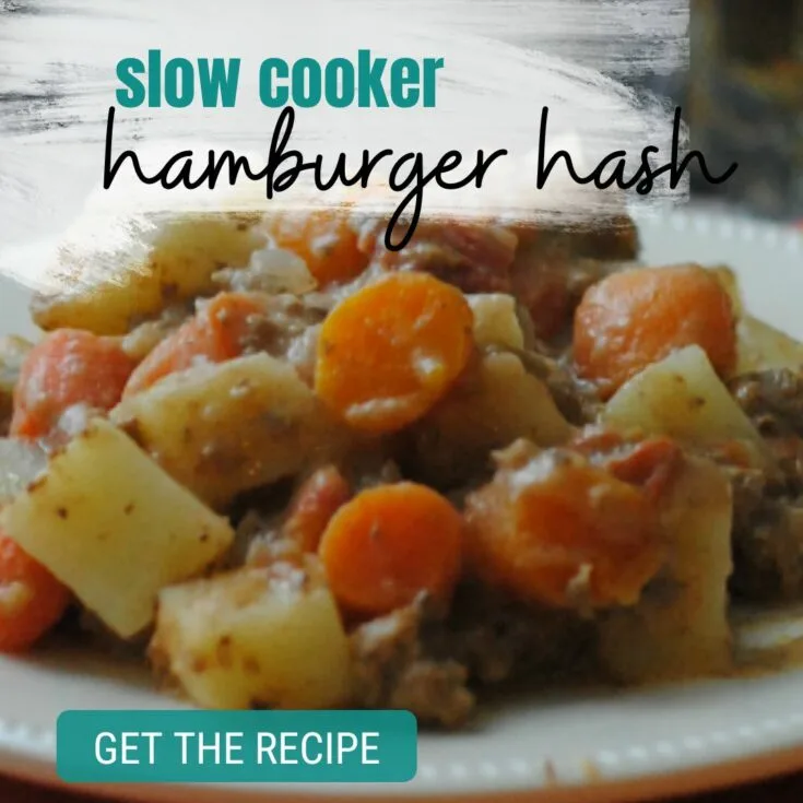slow cooker hamburger hash recipe Hamburger Hash Slow Cooker Recipe This slow cooker hamburger hash recipe is a simple meal for busy nights. Using ground beef, onions, potatoes, and carrots...you'll make dinner a breeze with this recipe!