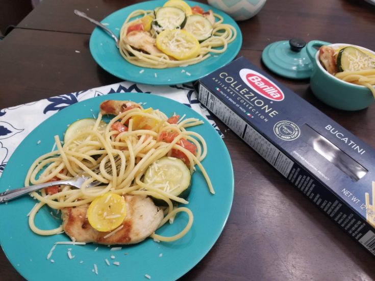 Bucatini Pasta with Squash and Zucchini Recipe