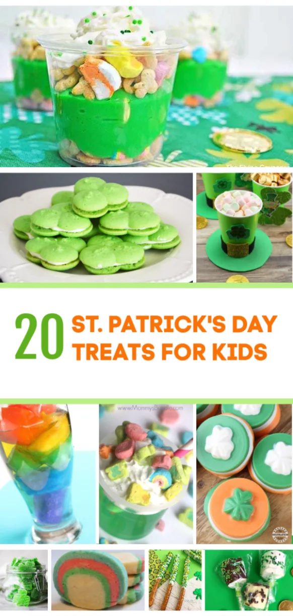 st.patricksdaytreatsrpunduppin St. Patrick's Day Treats for Kids These St. Patrick's Day treats for kids are the perfect snacks to make for your next school party! Perfect and easy for preschoolers!