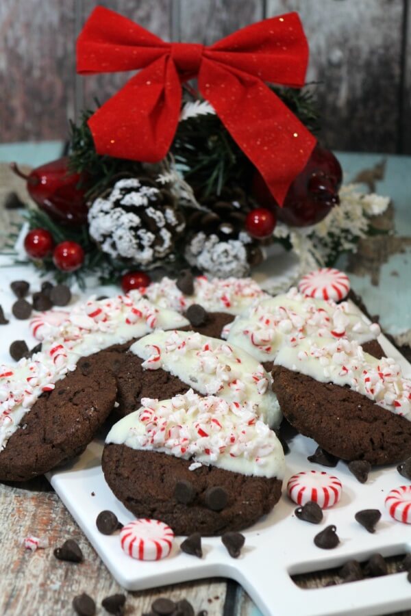 MOCHA PEP. COOKIE 6 2 Double Chocolate Mocha Peppermint Cookie Recipe This Double Chocolate Mocha Peppermint Cookie Recipe is so delicious and simple to make with the kids.  Get in the kitchen this holidays season and make some yummy memories with this double chocolate mocha peppermint cookie recipe!