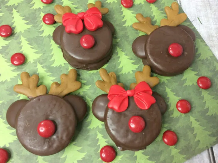 Mickey Rudolph OREO Cookies Mickey Rudolph Cookies Recipe - Semi-Homemade Christmas This Mickey Rudolph Cookies Recipe is so simple and perfect for a semi-homemade Christmas! I've shared a lot of Christmas Cookie Recipes with you this holiday season, but I would say these semi-homemade Rudolph cookies are my kids FAVORITE to make. I mean, who doesn't love a little Disney magic during the holidays?!