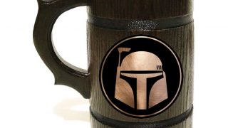 7. Boba Fett Wooden Beer Mug